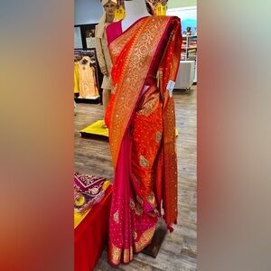 Silk heavy stone work saree
